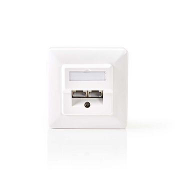 CCGP89150IV Netwerk wanddoos | inbouw | 2 poort(en) | cat5e | recht | female | goud verguld | pvc | wit | envelo