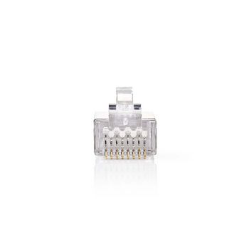 CCGP89302ME Rj45-connector | male | solid u/ftp cat5 | recht | verguld | 10 stuks | pvc | transparant | polybag