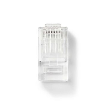 CCGP89330TP Rj45-connector | rj45 pass through | solid utp cat5 | recht | verguld | 10 stuks | pvc | transparant