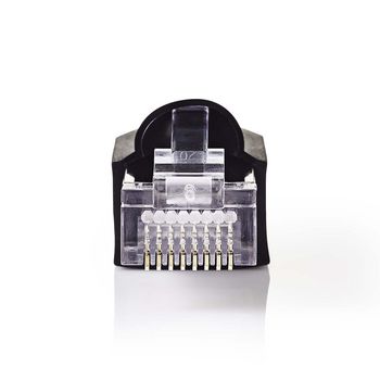 CCGP89350BK Rj45-connector | male | solid utp cat5 | recht | verguld | 10 stuks | pvc | transparant / zwart | po