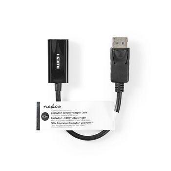 CCGT37150BK02 Displayport-kabel | displayport male | hdmi™ output | 4k@30hz | vernikkeld | 0.20 m | rond | p  foto