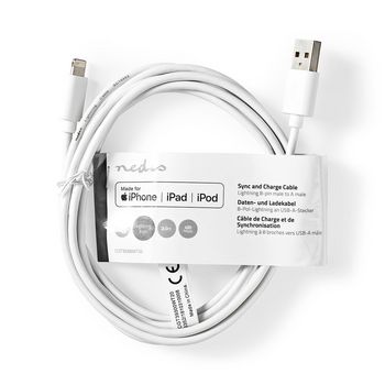 CCGT39300WT20 Lightning kabel | usb 2.0 | apple lightning 8-pins | usb-a male | 480 mbps | vernikkeld | 2.00 m | r  foto