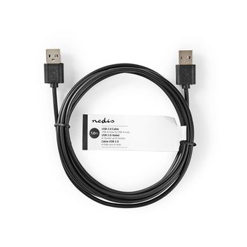 CCGT60000BK10 Usb-kabel | usb 2.0 | usb-a male | usb-a male | 7.5 w | 480 mbps | vernikkeld | 1.00 m | rond | pvc  Verpakking foto