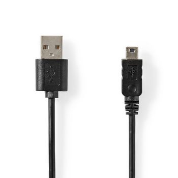 CCGT60300BK20 Usb-kabel | usb 2.0 | usb-a male | usb mini-b 5-pins male | 5.5 w | 480 mbps | vernikkeld | 2.00 m | Product foto