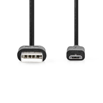 CCGT60500BK05 Usb-kabel | usb 2.0 | usb-a male | usb micro-b male | 9 w | 480 mbps | vernikkeld | 0.50 m | rond | 