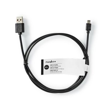 CCGT60500BK05 Usb-kabel | usb 2.0 | usb-a male | usb micro-b male | 9 w | 480 mbps | vernikkeld | 0.50 m | rond |   foto