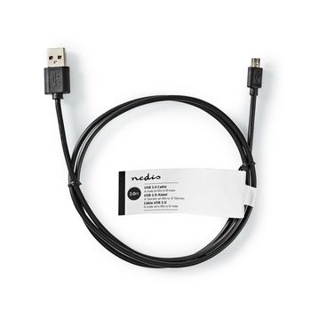 CCGT60500BK20 Usb-kabel | usb 2.0 | usb-a male | usb micro-b male | 7.5 w | 480 mbps | vernikkeld | 2.00 m | rond  Verpakking foto