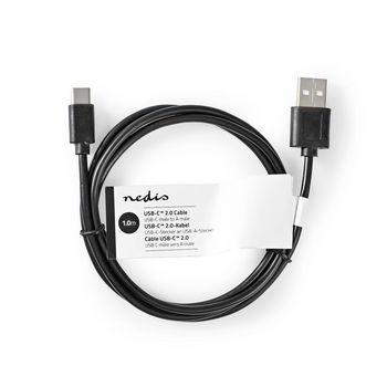 CCGT60600BK10 Usb-kabel | usb 2.0 | usb-a male | usb-c™ male | 2.5 w | 480 mbps | vernikkeld | 1.00 m | rond Verpakking foto