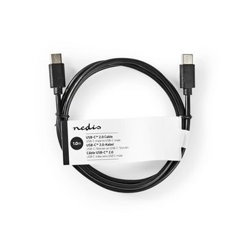 CCGT60700BK10 Usb-kabel | usb 2.0 | usb-c™ male | usb-c™ male | 480 mbps | vernikkeld | 1.00 m | rond   foto