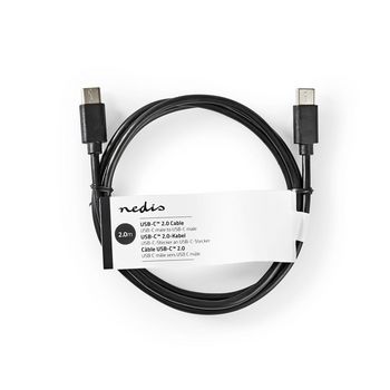 CCGT60700BK20 Usb-kabel | usb 2.0 | usb-c™ male | usb-c™ male | 7.5 w | 480 mbps | vernikkeld | 2.00 m  foto