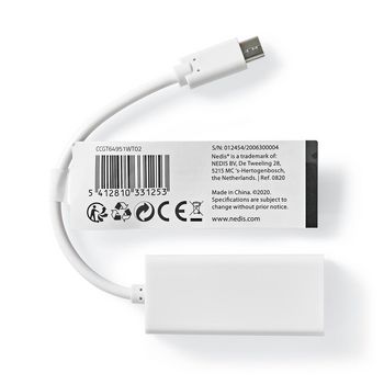 CCGT64951WT02 Usb-c™ adapter | usb 3.2 gen 1 | usb-c™ male | rj45 female | 100 mbps | 0.20 m | rond |  Verpakking foto