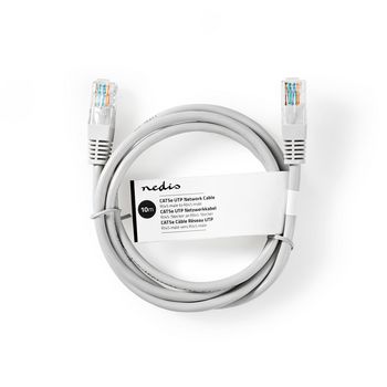 CCGT85100GY100 Cat5e netwerkkabel | u/utp | rj45 male | rj45 male | 10.0 m | rond | pvc | grijs | label  foto