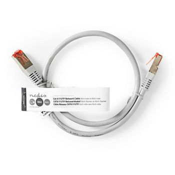 CCGT85210GY05 Cat6-kabel | rj45 (8p8c) male | rj45 (8p8c) male | f/utp | 0.50 m | rond | pvc | grijs | label  foto