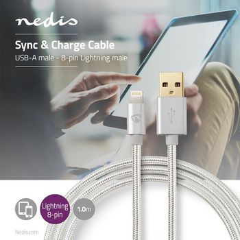 CCTB39300AL10 Lightning kabel | usb 2.0 | apple lightning 8-pins | usb-a male | 480 mbps | verguld | 1.00 m | rond Product foto