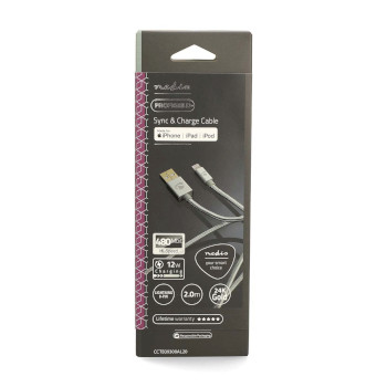 CCTB39300AL20 Lightning kabel | usb 2.0 | apple lightning 8-pins | usb-a male | 480 mbps | verguld | 2.00 m | rond Verpakking foto