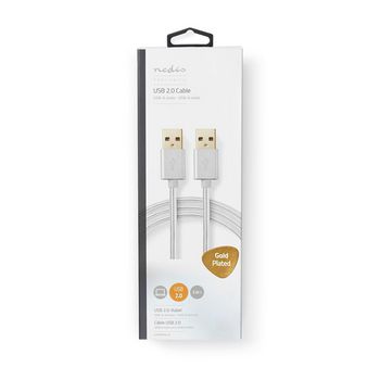 CCTB60000AL20 Usb-kabel | usb 2.0 | usb-a male | usb-a male | 10 w | 480 mbps | verguld | 2.00 m | rond | gevlocht Verpakking foto