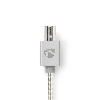 CCTB60100AL20 Usb-kabel | usb 2.0 | usb-a male | usb-b male | 10 w | 480 mbps | verguld | 2.00 m | rond | gevlocht Product foto