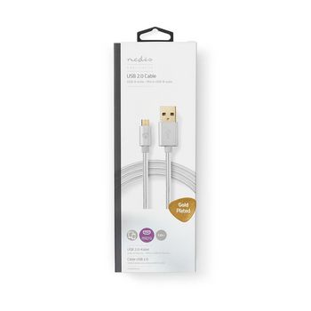 CCTB60500AL10 Usb-kabel | usb 2.0 | usb-a male | usb micro-b male | 15 w | 480 mbps | verguld | 1.00 m | rond | ge Verpakking foto