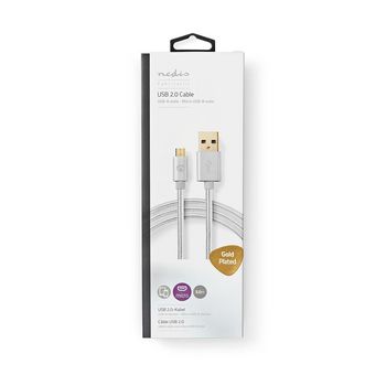 CCTB60500AL30 Usb-kabel | usb 2.0 | usb-a male | usb micro-b male | 10 w | 480 mbps | verguld | 3.00 m | rond | ge Verpakking foto