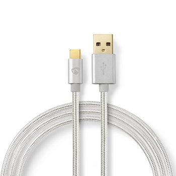 CCTB60600AL20 Usb-kabel | usb 2.0 | usb-a male | usb-c™ male | 15 w | 480 mbps | verguld | 2.00 m | rond | g