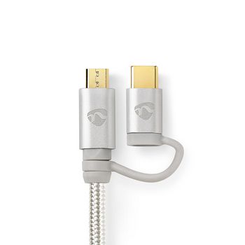 CCTB60610AL10 2-in-1-kabel | usb 2.0 | usb-a male | usb-c™ male | 480 mbps | 1.00 m | verguld | rond | gevlo Product foto