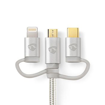 CCTB60620AL10 3-in-1-kabel | usb 2.0 | usb-a male | apple lightning 8-pins / usb micro-b male / usb-c™ male  Product foto