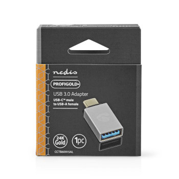 CCTB60915AL Usb-c™ adapter | usb 3.2 gen 1 | usb-c™ male | usb-a female | 5 gbps | rond | vernikkeld Verpakking foto