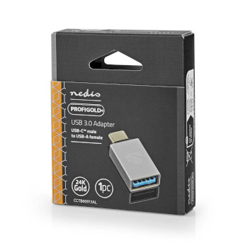 CCTB60915AL Usb-c™ adapter | usb 3.2 gen 1 | usb-c™ male | usb-a female | 5 gbps | rond | vernikkeld Verpakking foto