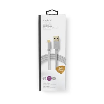 CCTB61600AL10 Usb-kabel | usb 3.2 gen 1 | usb-a male | usb-c™ male | 15 w | 5 gbps | verguld | 1.00 m | rond Verpakking foto