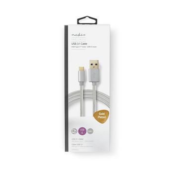 CCTB61600AL20 Usb-kabel | usb 3.2 gen 1 | usb-a male | usb-c™ male | 15 w | 5 gbps | verguld | 2.00 m | rond Verpakking foto