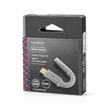 CCTB65950AL008 Usb-c™ adapter | usb 2.0 | usb-c™ male | 3,5 mm female | 0.08 m | rond | verguld | gevlo Verpakking foto