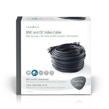 CCTVCA10BK200 Cctv-security kabel | bnc / dc | 20.0 m | rond | pvc | zwart | gift box Verpakking foto