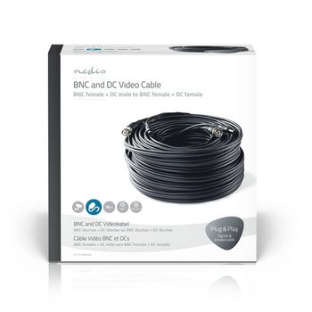 CCTVCA10BK300 Cctv-security kabel | bnc / dc | 30.0 m | rond | pvc | zwart | gift box Verpakking foto