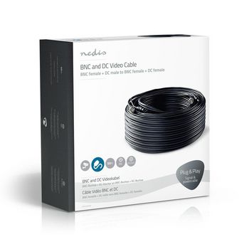 CCTVCA10BK500 Cctv-security kabel | bnc / dc | 50.0 m | rond | pvc | zwart | gift box Verpakking foto