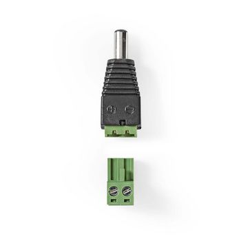 CCTVCM11BK5 Cctv-security connector | 2-voudig aansluitblok | 5,5 x 2,1 mm male | male | groen / zwart Product foto