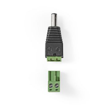 CCTVCM11BK5 Cctv-security connector | 2-voudig aansluitblok | 5,5 x 2,1 mm male | male | groen / zwart Inhoud verpakking foto