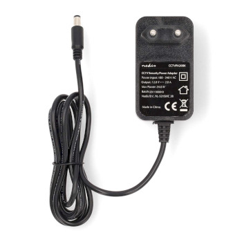 CCTVPA20BK Cctv stroomadapter | 2.0 a | 12 v dc | 5,5 x 2,1 mm male | male | 1.50 m | zwart Product foto