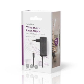 CCTVPA20BK Cctv stroomadapter | 2.0 a | 12 v dc | 5,5 x 2,1 mm male | male | 1.50 m | zwart Verpakking foto