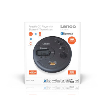 CD-300BK Draagbare bluetooth® cd-mp3-speler met antishock zwart  foto