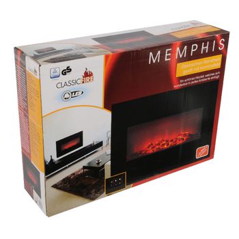 CF53680 Electric fireplace heater memphis muurbeugel 1800 w zwart Verpakking foto