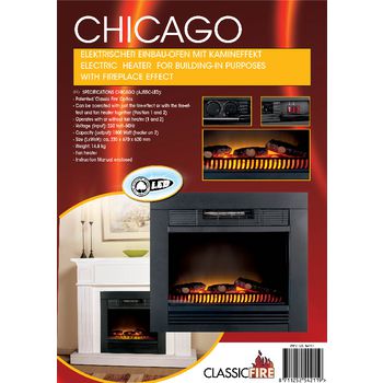 CF54211 Electric fireplace heater chicago ingebouwd 1800 w zwart Verpakking foto