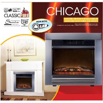 CF54273 Electric fireplace heater chicago ingebouwd 1800 w metaal Verpakking foto
