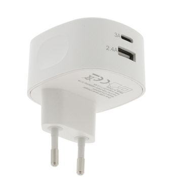 CH-002WH Lader 2-uitgangen 3.4 a usb / usb-c™ wit Product foto