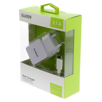 CH-003WH Lader 1-uitgang 2.1 a micro-usb wit Verpakking foto
