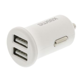 CH-011WH Autolader 2-uitgangen 2.4 a 2x usb wit Product foto