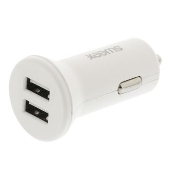CH-012WH Autolader 2-uitgangen 4.8 a 2x usb wit Product foto
