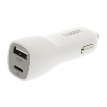 CH-014WH Autolader 2-uitgangen 3.4 a usb / usb-c™ wit Product foto