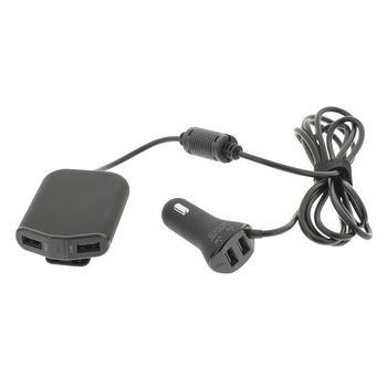 CH-018BL Autolader 4-uitgangen 9.6 a usb zwart Inhoud verpakking foto