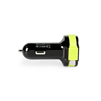 CH-023BL Autolader 3-uitgangen 6 a 2x usb / micro-usb zwart/groen Product foto