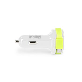 CH-023WH Autolader 3-uitgangen 6 a 2x usb / micro-usb wit/groen Product foto